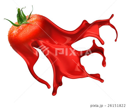 Red tomato with paint splash 26151822