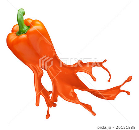 orange bell pepper and Ink Splashes 26151838
