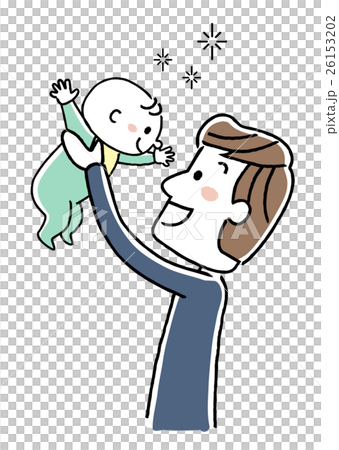 赤ちゃんを抱き上げる若い父親 26153202
