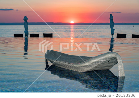 sun chair by the sea on tropical paradise beach 26153536