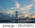 明石海峡大橋　海　空　夕景 26153832