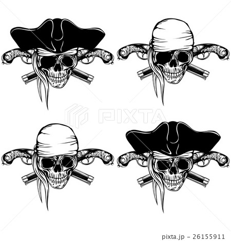 Pirate Skull Pistols Setのイラスト素材