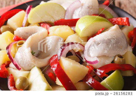 herring salad with potatoes, apple, onion, pepper herring salad with potatoes, apple, onion, pepper 26156283