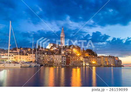 Coastal town of Rovinj, Istria, Croatia in sunset. Coastal town of Rovinj, Istria, Croatia in sunset. 26159099