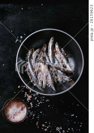 Raw fresh anchovies fishes Raw fresh anchovies fishes 26159623