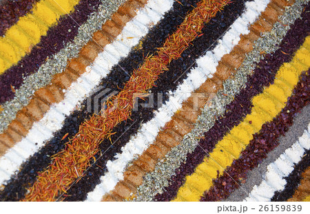 Background salt pepper saffron spices dried tomato Background salt pepper saffron spices dried tomato 26159839