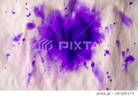 violet ink blot isolated on white crumpled paper 26160175