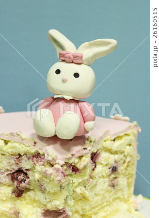 Piece of cake with a figure of hare 26160515