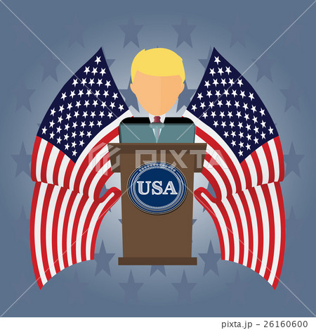 President USA speaks to people from tribune. 26160600