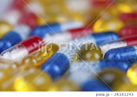 Closeup of medical capsule, healthy background Closeup of medical capsule, healthy background 26161243