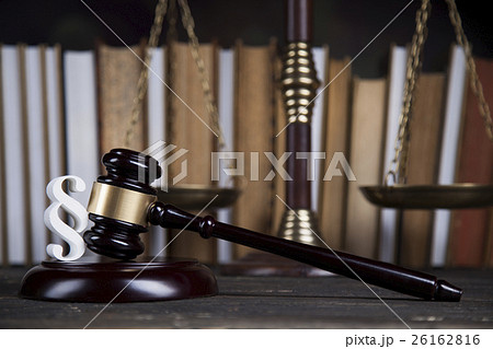 Law book, mallet of the judge, justice scale, Law book, mallet of the judge, justice scale, 26162816