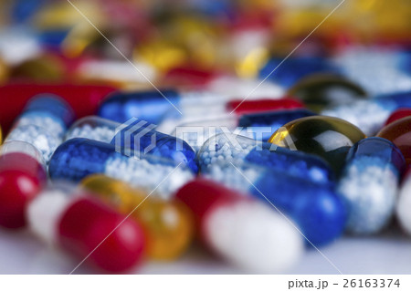 Medicine and healthy, Close up of capsules Medicine and healthy, Close up of capsules 26163374