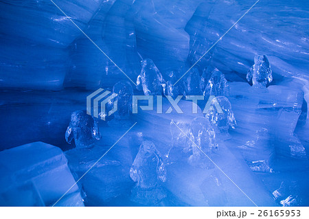 Penguin sculpture ice cave in Swiss Alps glacier 26165953