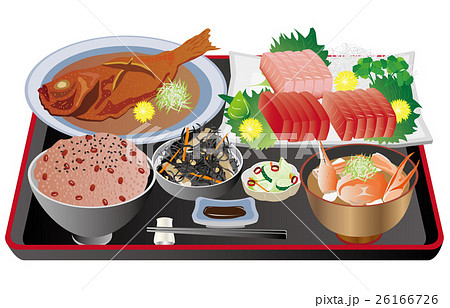今日のご飯まぐろの刺身のイラスト素材