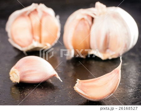 garlic on black background garlic on black background 26168527