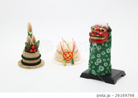 獅子舞 門松 鏡餅の写真素材 [26169766] - PIXTA