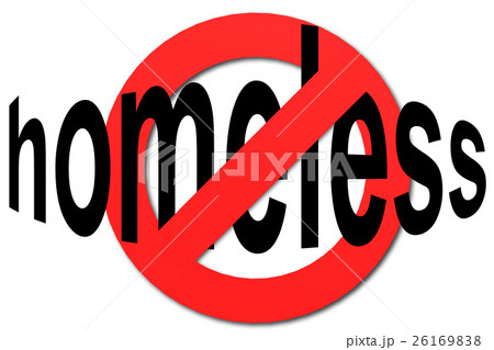 Stop homeless sign in red 26169838