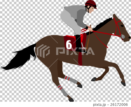 jockey riding race horse illustration 4 26172006