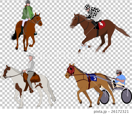 people riding horses illustration - vector people riding horses illustration - vector 26172321