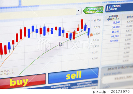 オンライントレード　パソコン画面で見る株式チャート 26172976