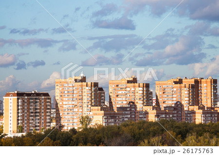 modern apartment houses in urban quarter in autumn 26175763