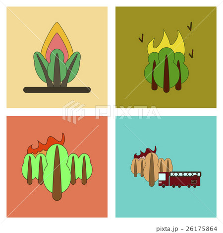 assembly flat icons natural disasters 26175864