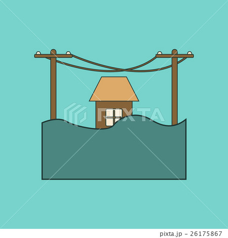 flat icon stylish background flood houseのイラスト素材 [26175867] - PIXTA