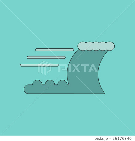 flat icon on background ocean tsunami 26176340