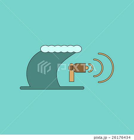 flat icon stylish background tsunami loudspeaker flat icon stylish background tsunami loudspeaker 26176434