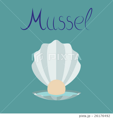 flat illustration on background mussel flat illustration on background mussel 26176492