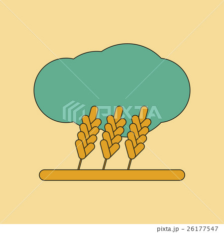 flat icon on background wheat cloud 26177547