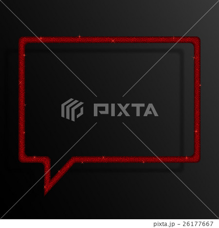 Frame Red Sequins Speech Bubble. Sparkle, Stars. 26177667