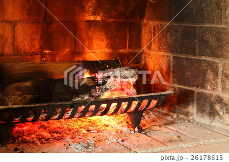 暖炉の火の写真素材