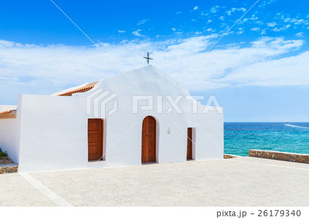 Agios Nikolaos. White Orthodox church, Greece Agios Nikolaos. White Orthodox church, Greece 26179340