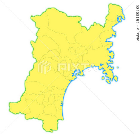 宮城県地図のイラスト素材