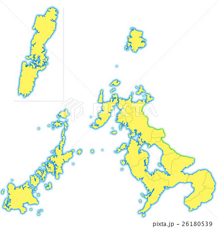 長崎県地図のイラスト素材