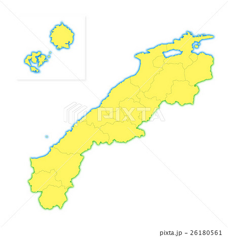 島根県地図のイラスト素材