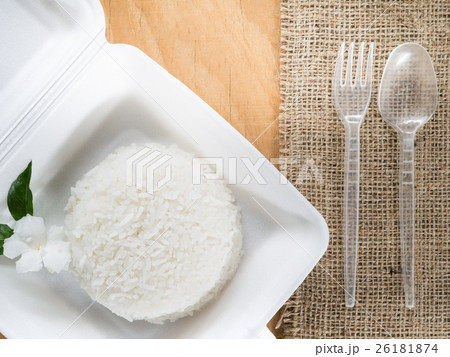 Jasmine rice in foam box 26181874