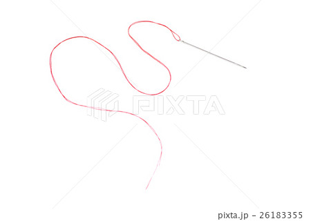 Small needle with thread isolated over the white 26183355
