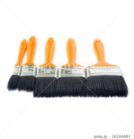 Pile of Paint brushes over isolated white Pile of Paint brushes over isolated white 26184891