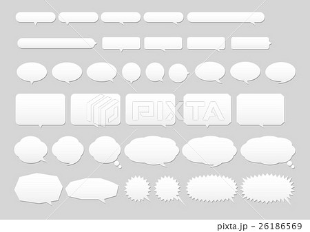 各種吹き出しイラスト ベクター のイラスト素材 26186569 Pixta