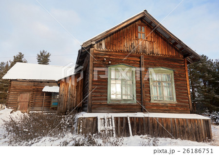 Old wooden house in the Russian village Old wooden house in the Russian village 26186751