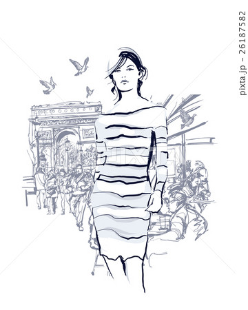 Woman walking at the Champs-Elysees Woman walking at the Champs-Elysees 26187582