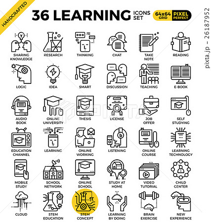 Learning, education concept, icons 26187952