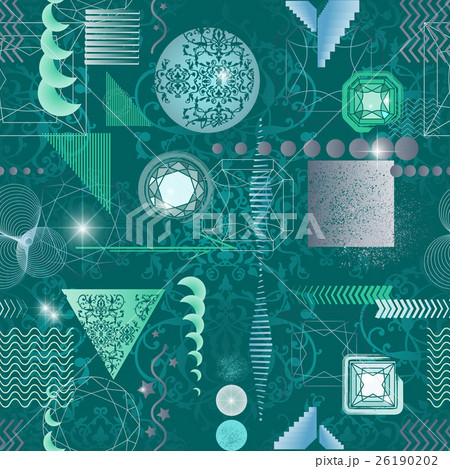 seamless pattern with geometric shapes, diamonds 26190202