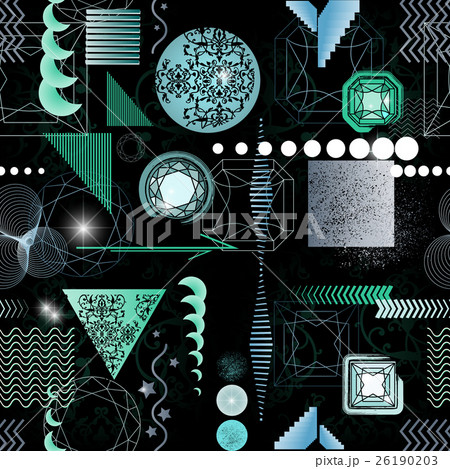 seamless pattern with geometric shapes, diamonds 26190203