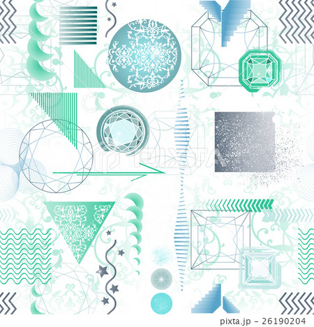 seamless pattern with geometric shapes, diamonds 26190204