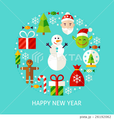 Happy New Year Flat Concept Happy New Year Flat Concept 26192062