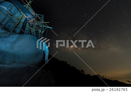 Milky way galaxy and Buddha statue 26192765