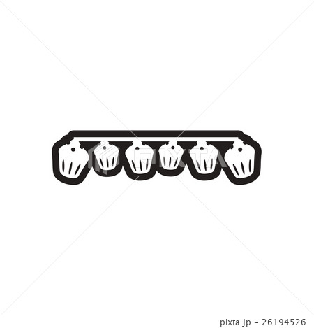 style black and white icon Garland with cupcakes style black and white icon Garland with cupcakes 26194526